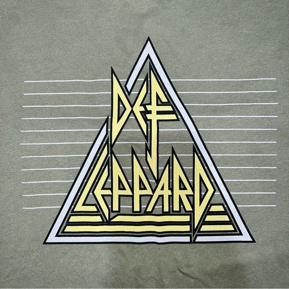 Def Leppard Men’s Olive Green Band Logo Graphic Tee – XL - Picture 4 of 8